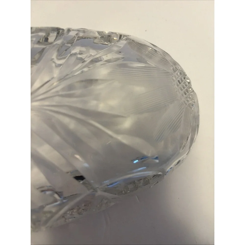 American Brilliant Period Glass Daisy Floral Diamond Pattern OVAL Relish‎ Dish